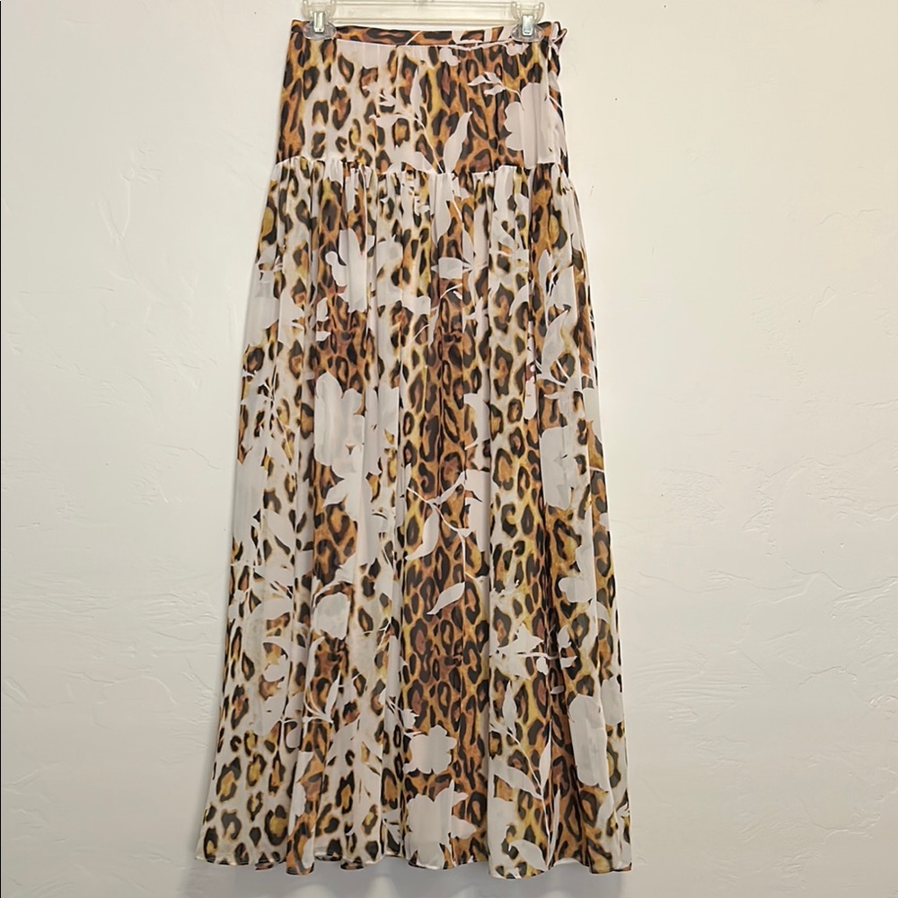 Boston Proper lined Jungle Maxi Skirt